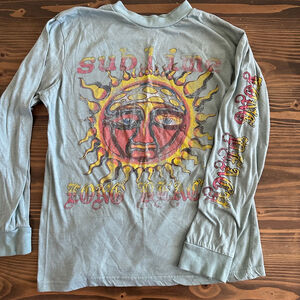 Sublime Men’s Light Blue Long Sleeve Tee M Sun Graphic Long Beach Band Shirt